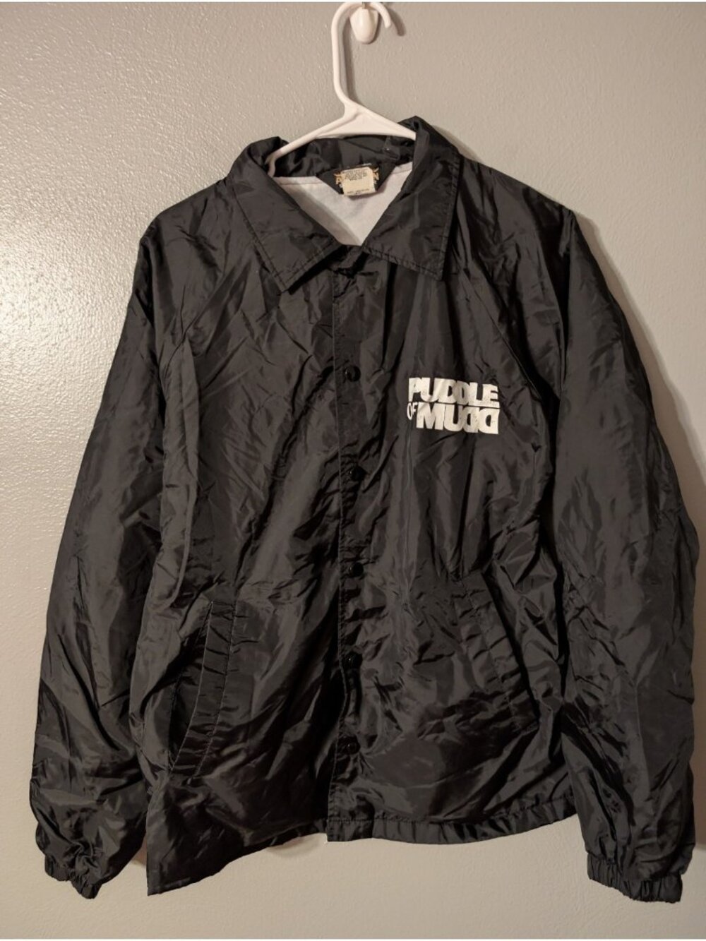Vintage Y2K Puddle of Mudd Flawless Geffen Records Coaches Jacket Auburn Mens M